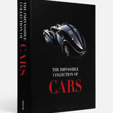 ASSOULINE's The Impossible Collection of Cars is a luxury book with a black cover, glossy finish, and bold red and white text—an ideal gift for car enthusiasts.