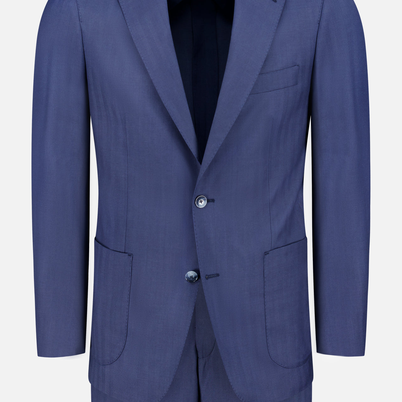 Natural Bi-Stretch Wool Solaro Herringbone Suit (14735227978091)