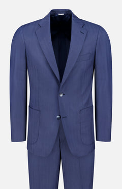 Natural Bi-Stretch Wool Solaro Herringbone Suit (14735227978091)