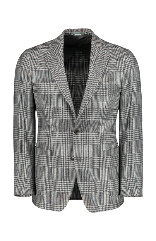 Silk Wool Glen Plain Jacket (7192526553203)