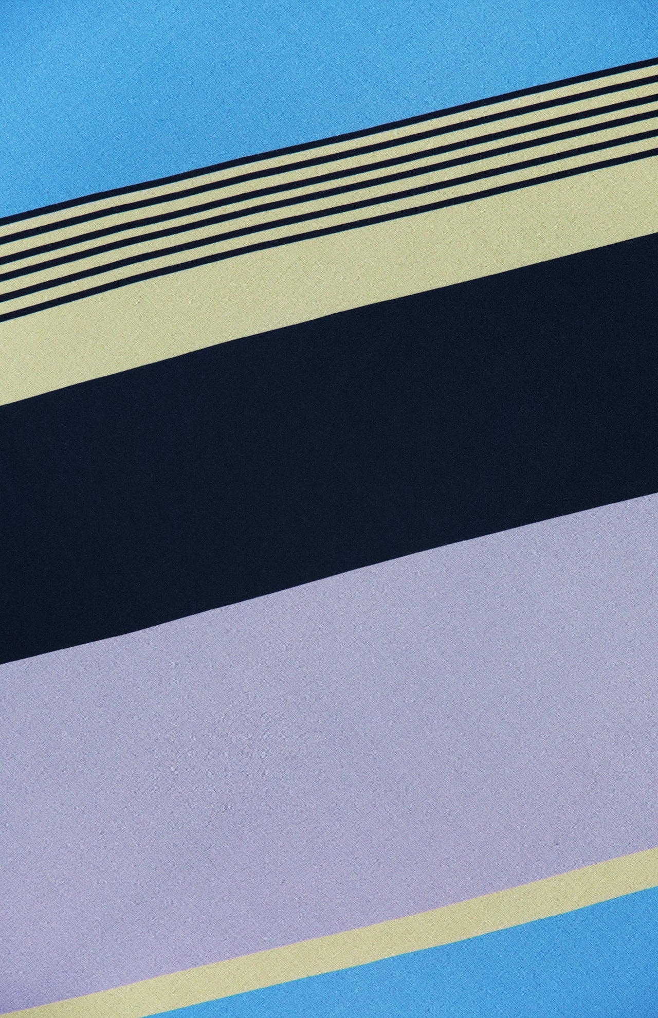 Abstract image with diagonal stripes in blue, purple, black, and light yellow colors reminiscent of the BAOBAB Rita Striped Maxi Dress—a chic maxi dress perfect for summer parties. Multiple thin black lines run parallel across the upper section against a blue background. There are no recognizable objects.