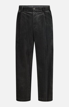 The Cortivo Corduroy Pants by BARENA, crafted in Italy, feature a button and zip front closure, subtle vertical ridges, side pockets, and a straight-leg fit. Shown here against a plain white background.