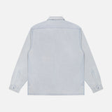 The Desmo Button Up Long Sleeve Shirt by BARENA is a light blue cotton shirt, made in Italy, with long sleeves and a button-up design. It is shown from the back and displayed on a plain white background.