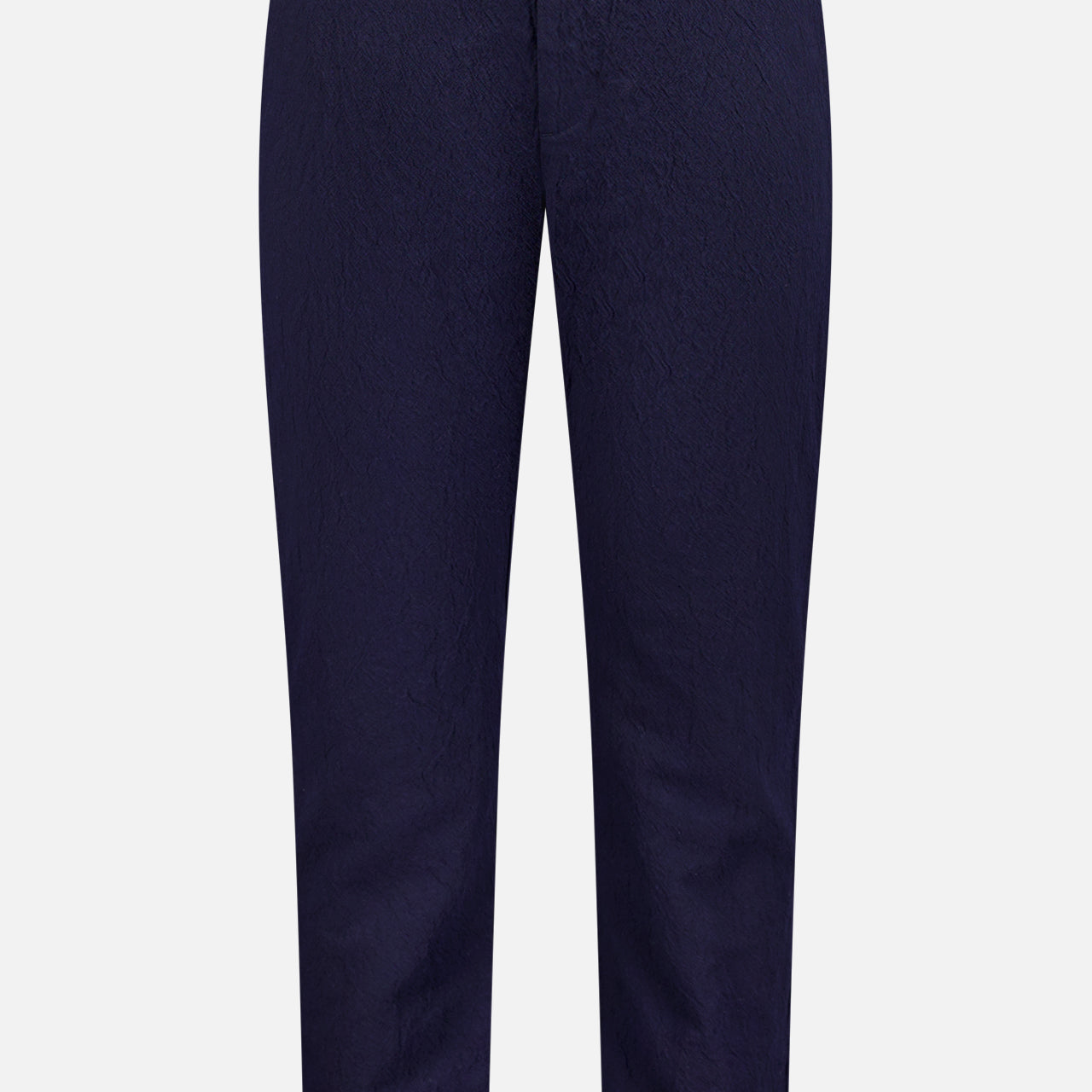 The Dosana Dandaro Pants by BARENA, made in Italy, feature a navy straight-leg cropped design with belt loops and a front zipper, shown against a plain white background.