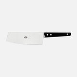The Berti Cutlery Kitchen Knife Kit (Set of 2) features Chinese-style cleavers with broad stainless steel blades and black handles with two rivets, crafted by expert knife makers and shown on a plain white background.