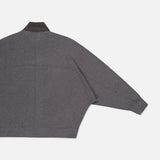 Cardigan Sweatshirt with Ribbed Monili Collar (7669940846707)