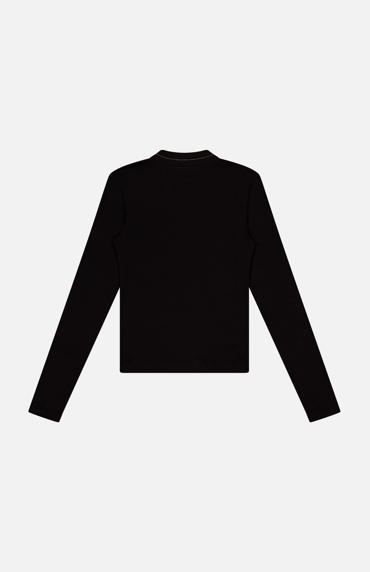 Cotton Rib Long Sleeve V-Neck with Monili Trim Top (14639776268651)
