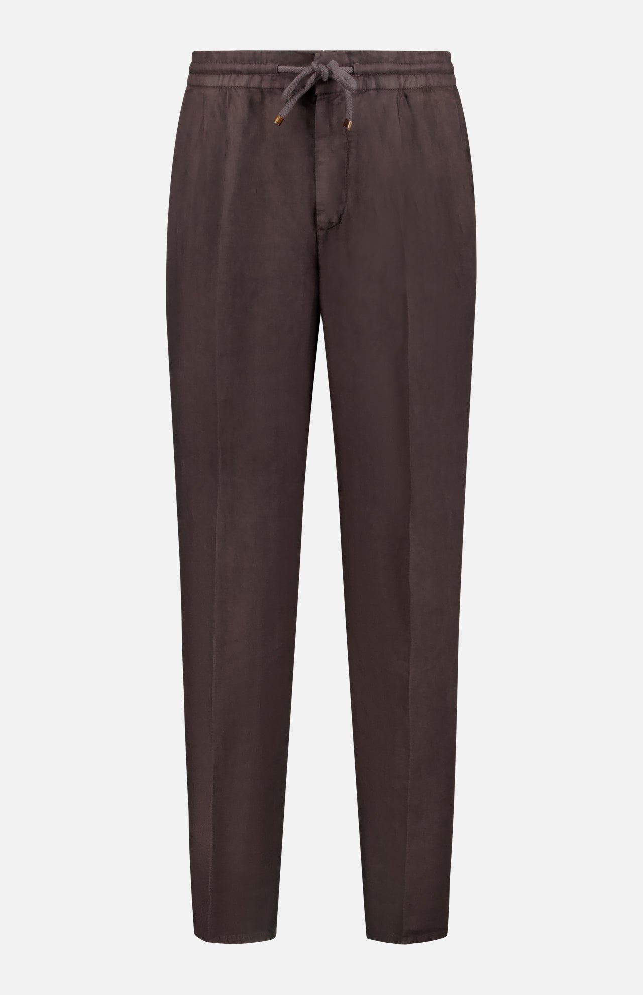 Dyed Drawstring Linen Leisure-fit Pants (14657070530923)