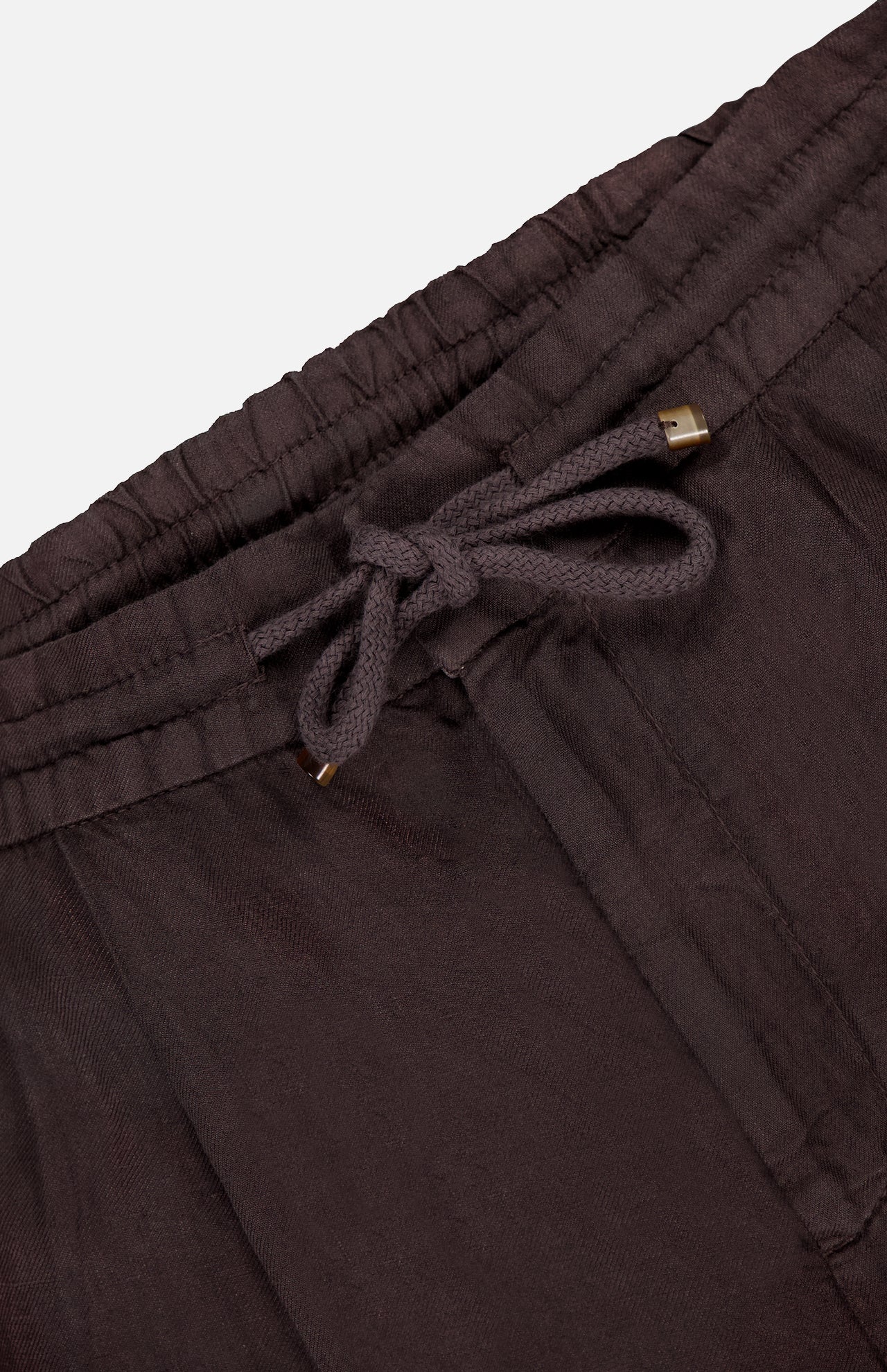Dyed Drawstring Linen Leisure-fit Pants (14657070530923)