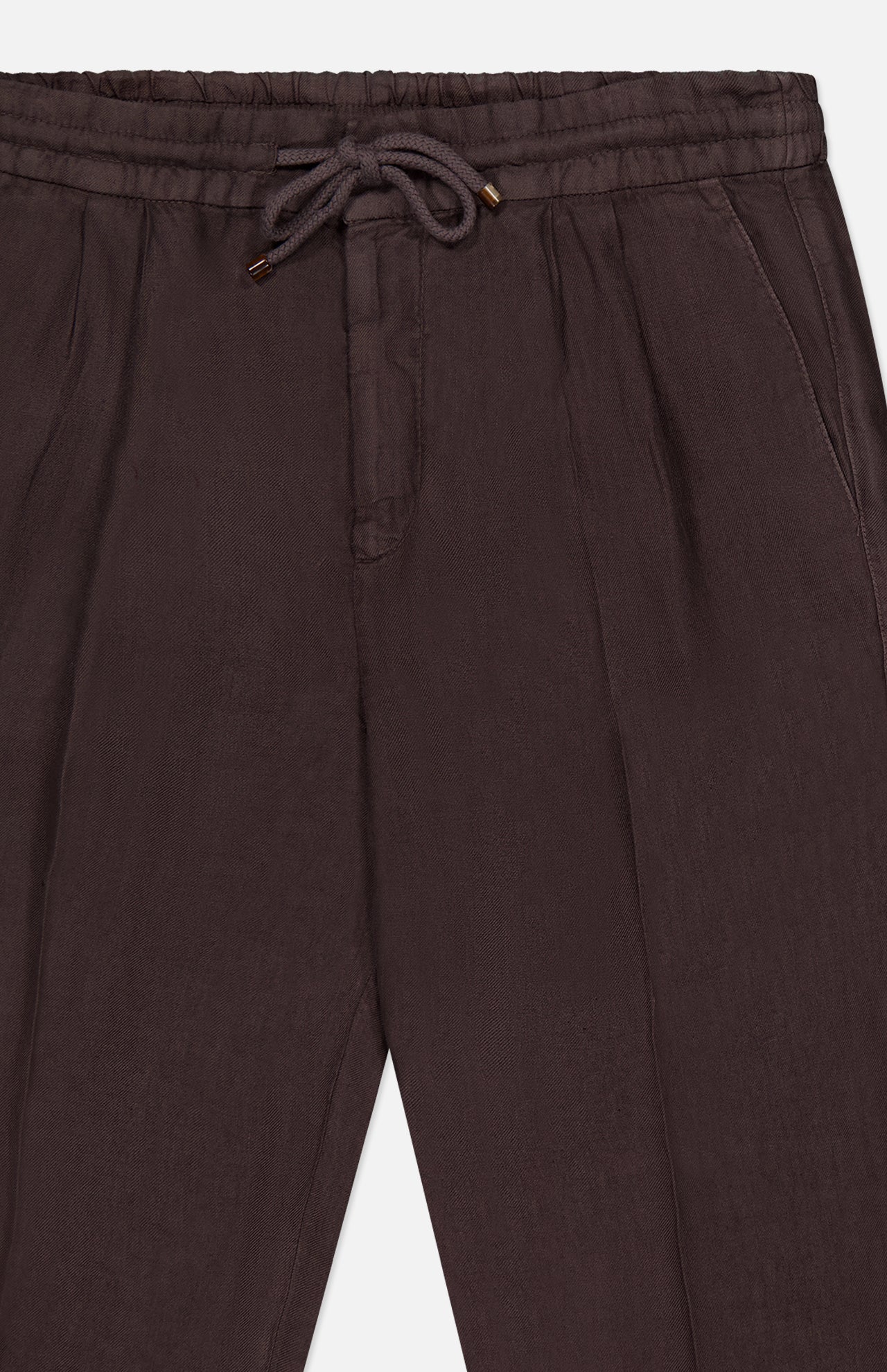 Dyed Drawstring Linen Leisure-fit Pants (14657070530923)