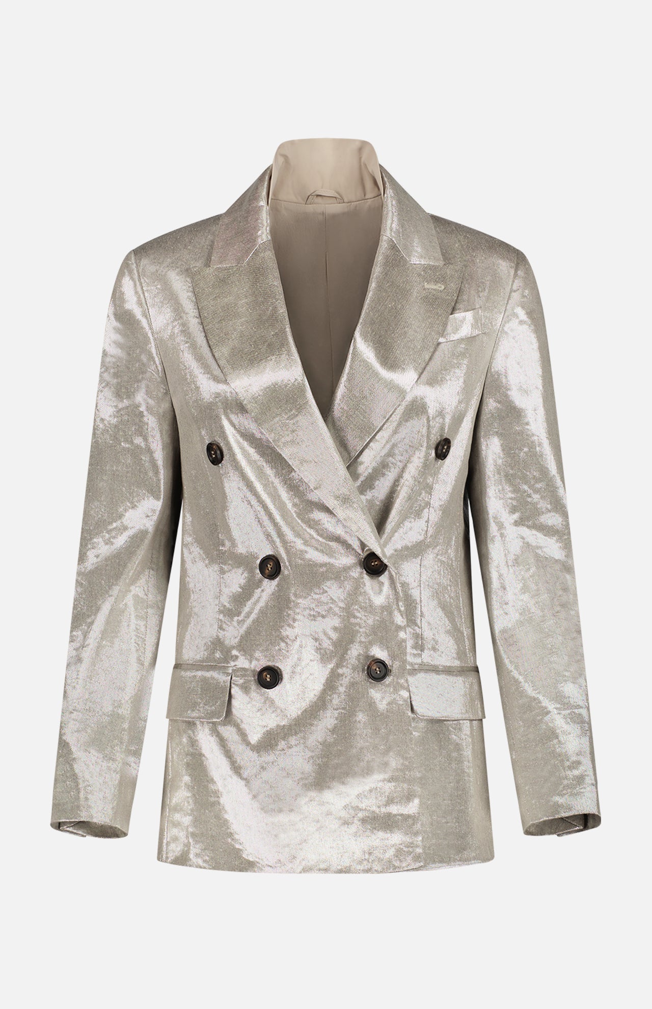 Linen Metallic Double Breasted Jacket (7341904756851)