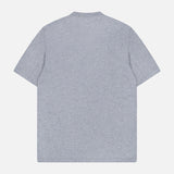 A BRUNELLO CUCINELLI Cotton Crewneck T-Shirt, featuring a plain light gray design and a slim fit silhouette, is crafted in Italy from premium cotton and is displayed laid flat with the back facing up against a white background.