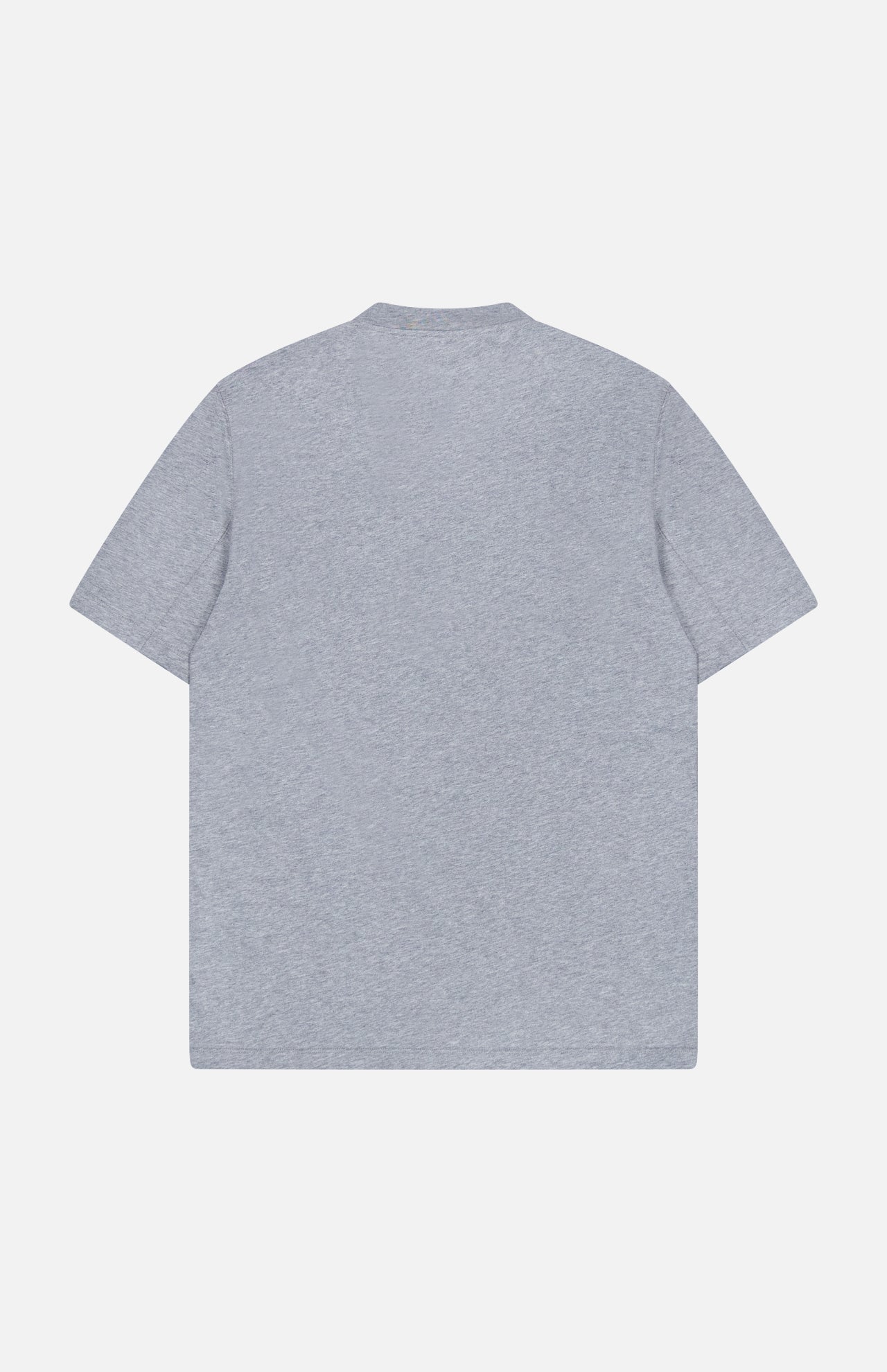 A BRUNELLO CUCINELLI Cotton Crewneck T-Shirt, featuring a plain light gray design and a slim fit silhouette, is crafted in Italy from premium cotton and is displayed laid flat with the back facing up against a white background.