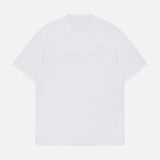 A slim fit, plain white BRUNELLO CUCINELLI Cotton Crewneck T-Shirt is shown laid flat on a white background with the back facing up. This classic short-sleeved design, free from visible patterns or logos, is a timeless wardrobe essential crafted in Italy and reflects the refined craftsmanship of BRUNELLO CUCINELLI.