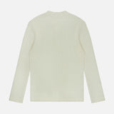 The BRUNELLO CUCINELLI Cotton Long Sleeve Henley T-shirt is displayed from the back, laid flat on a white background.