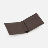 A BRUNELLO CUCINELLI Smooth Leather Wallet, crafted in Italy from brown leather and featuring multiple card slots on both sides, is displayed on a plain white background.