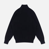 The BRUNELLO CUCINELLI Quarter Zip Pullover Sweater features a long neck and black design, crafted from lightweight cotton for all-day comfort—perfect for men’s layering and versatile style.