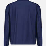 The BRUNELLO CUCINELLI Water Resistant Contrast Zip Jacket is a lightweight men’s navy long-sleeve jacket, ideal for everyday wear.