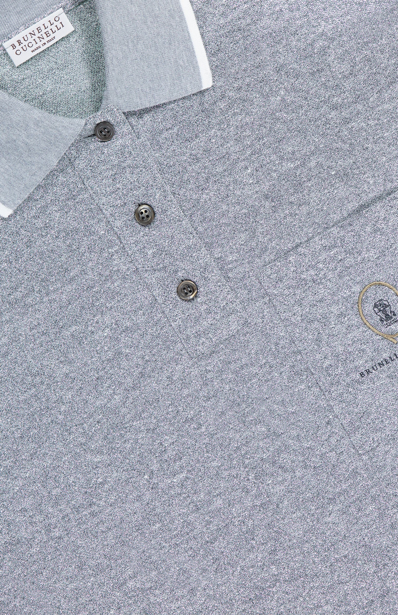 Metallic Linen Cotton Polo Top (7341904560243)