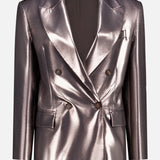 Metallic Silk Suit-Type Jacket (7669940355187)