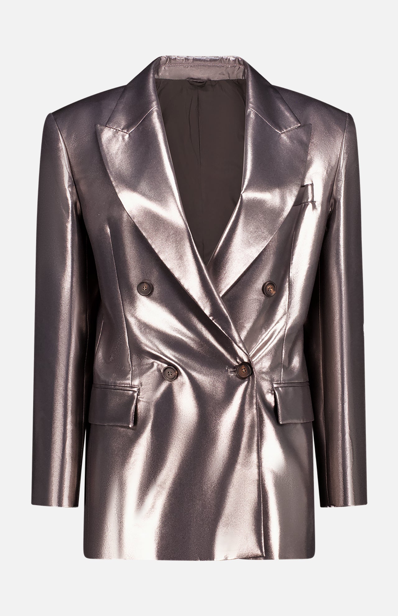 Metallic Silk Suit-Type Jacket (7669940355187)