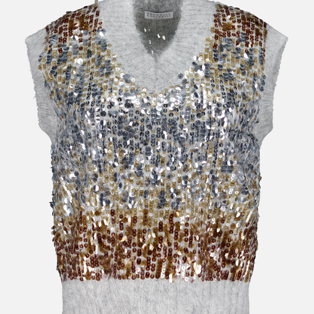 Pailette Degrade V-Neck Sweater (14719882461547)