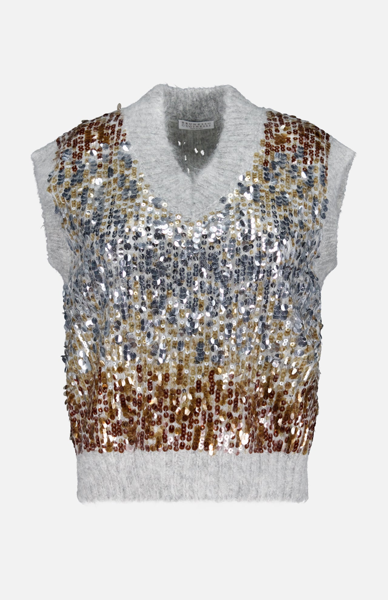 Pailette Degrade V-Neck Sweater (14719882461547)