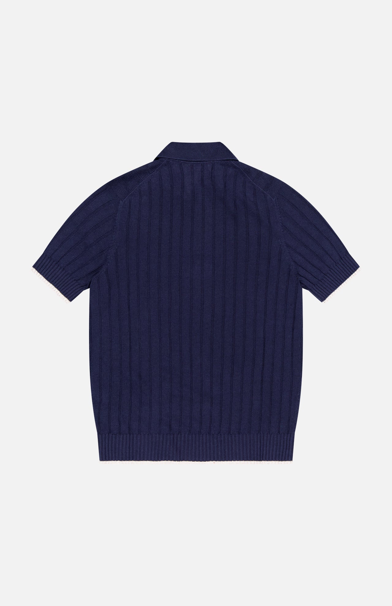 Contrast Trim Linen-blend Polo Sweater (14654176985451)