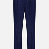 Sharkskin Pleated Wool-blend Trousers