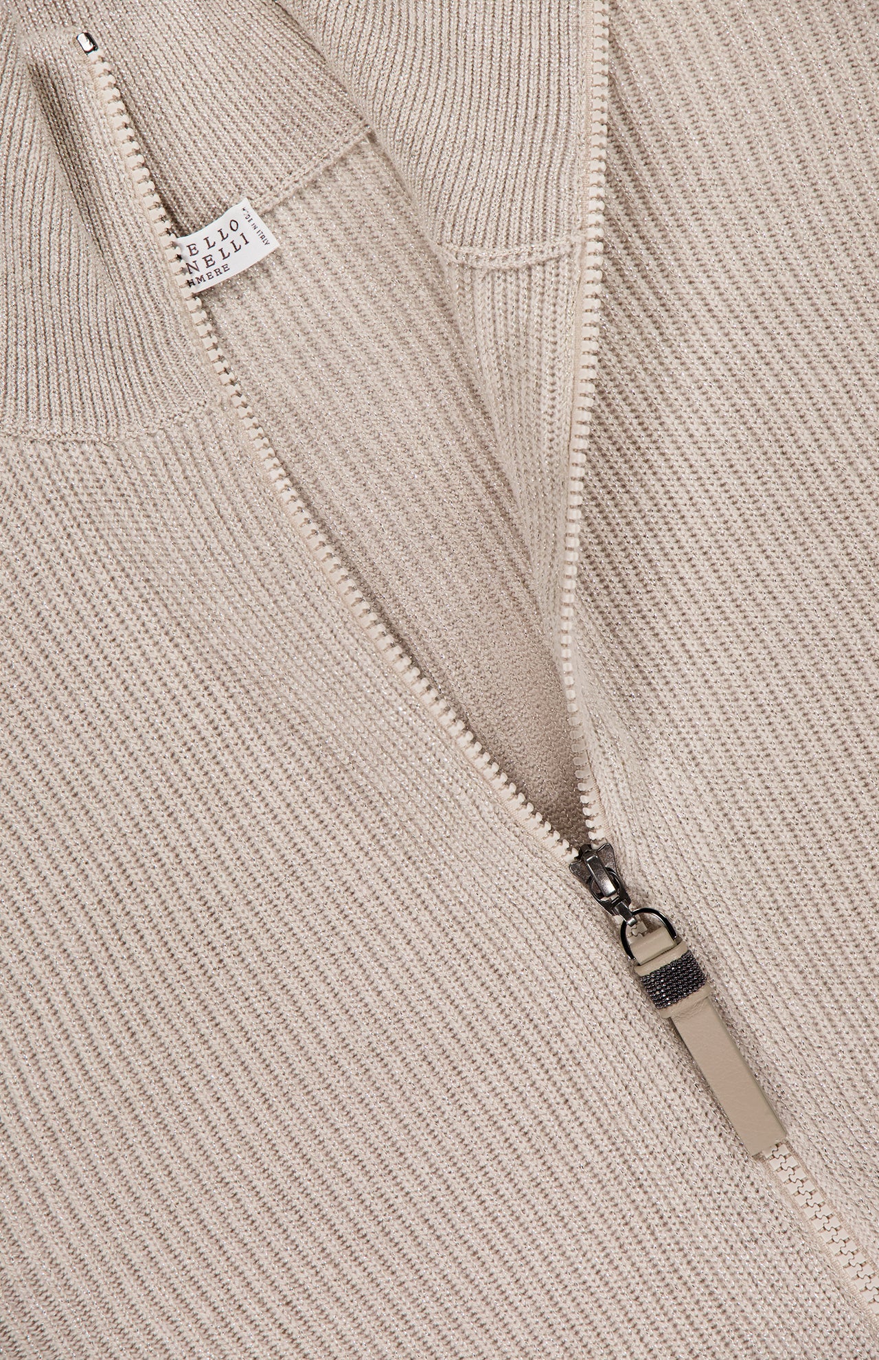 Sparkling Cashmere Long Sleeve Zip Cardigan (14719882559851)