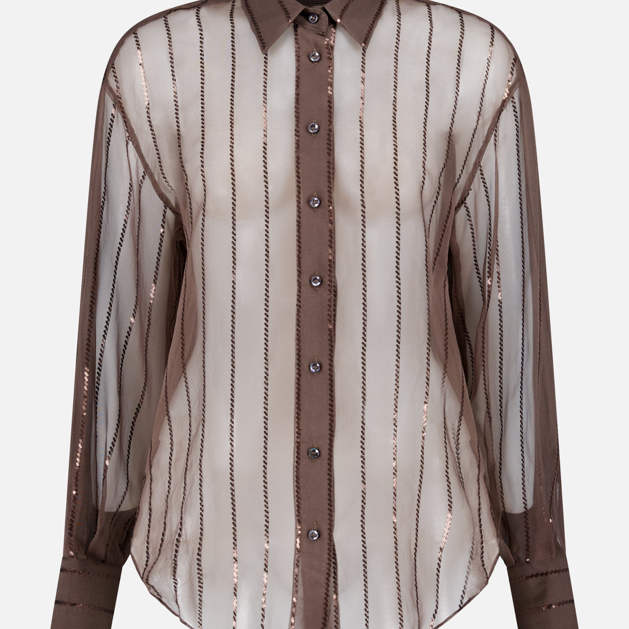 Stripe Sparkling Pailette Button Down Shirt (14719882690923)
