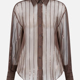 Stripe Sparkling Pailette Button Down Shirt (14719882690923)