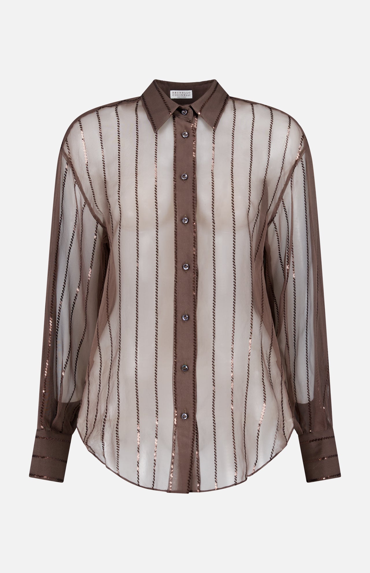 Stripe Sparkling Pailette Button Down Shirt (14719882690923)