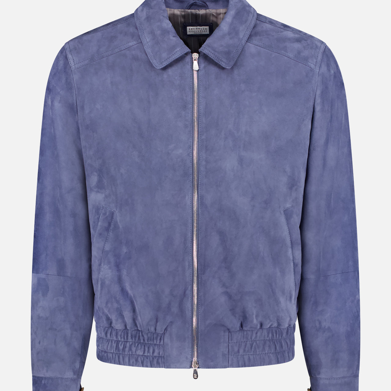 Suede Leather Bomber Jacket (14657070465387)
