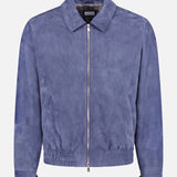 Suede Leather Bomber Jacket (14657070465387)