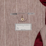 Striped Single-breasted Linen Jacket (14655255609707)