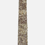 The BRUNELLO CUCINELLI Mohair Sparkling Diamante Tie, crafted from mohair wool and featuring woven brown, beige, and cream fibers with subtle sparkling accents, is displayed against a plain white background—an elegant choice to elevate any menswear ensemble.
