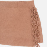 Brushed Cashmere Fringe Mini Skirt