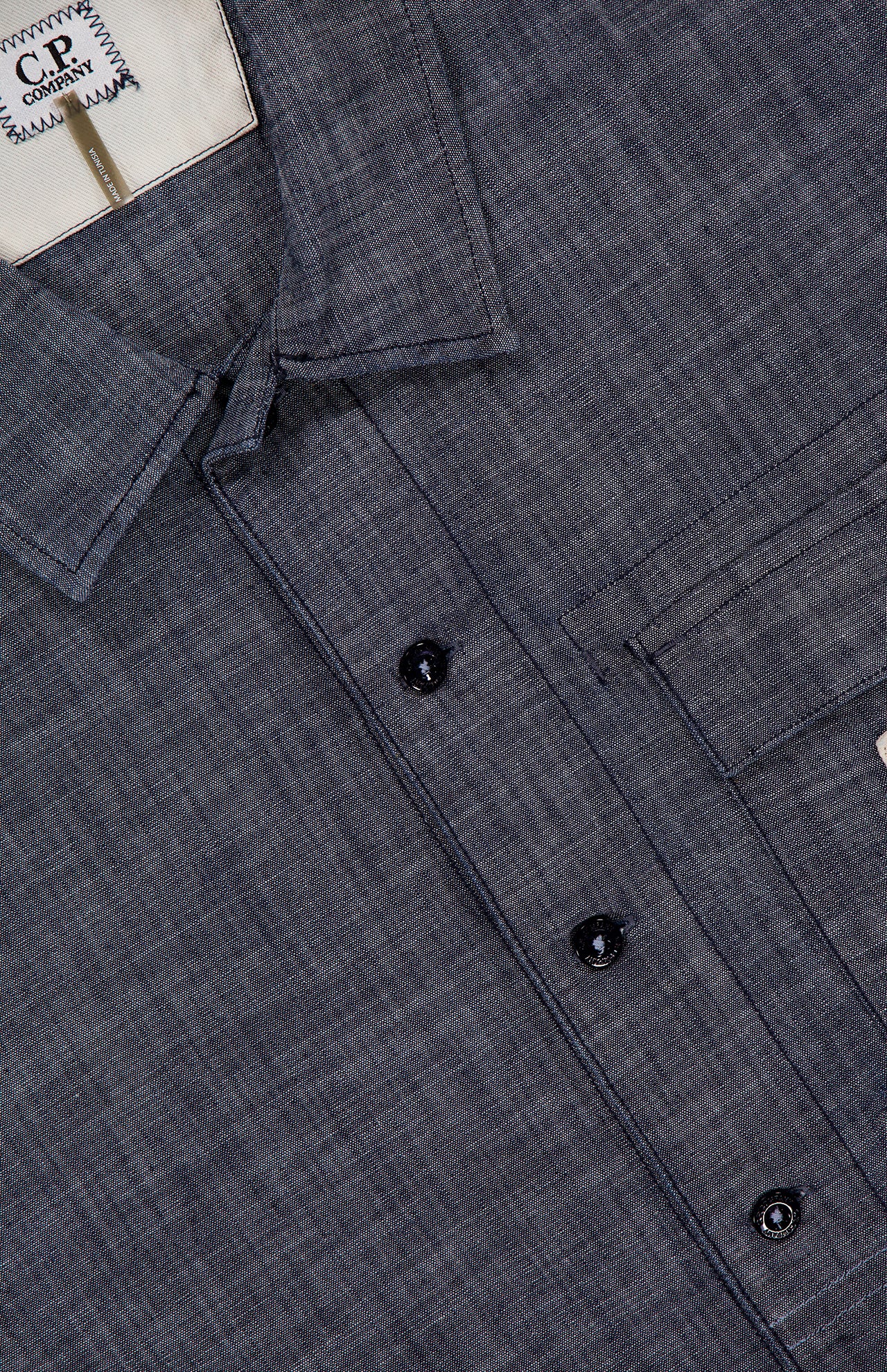 Chambray Logo-Pocket Short Sleeve Shirt (14622008115563)