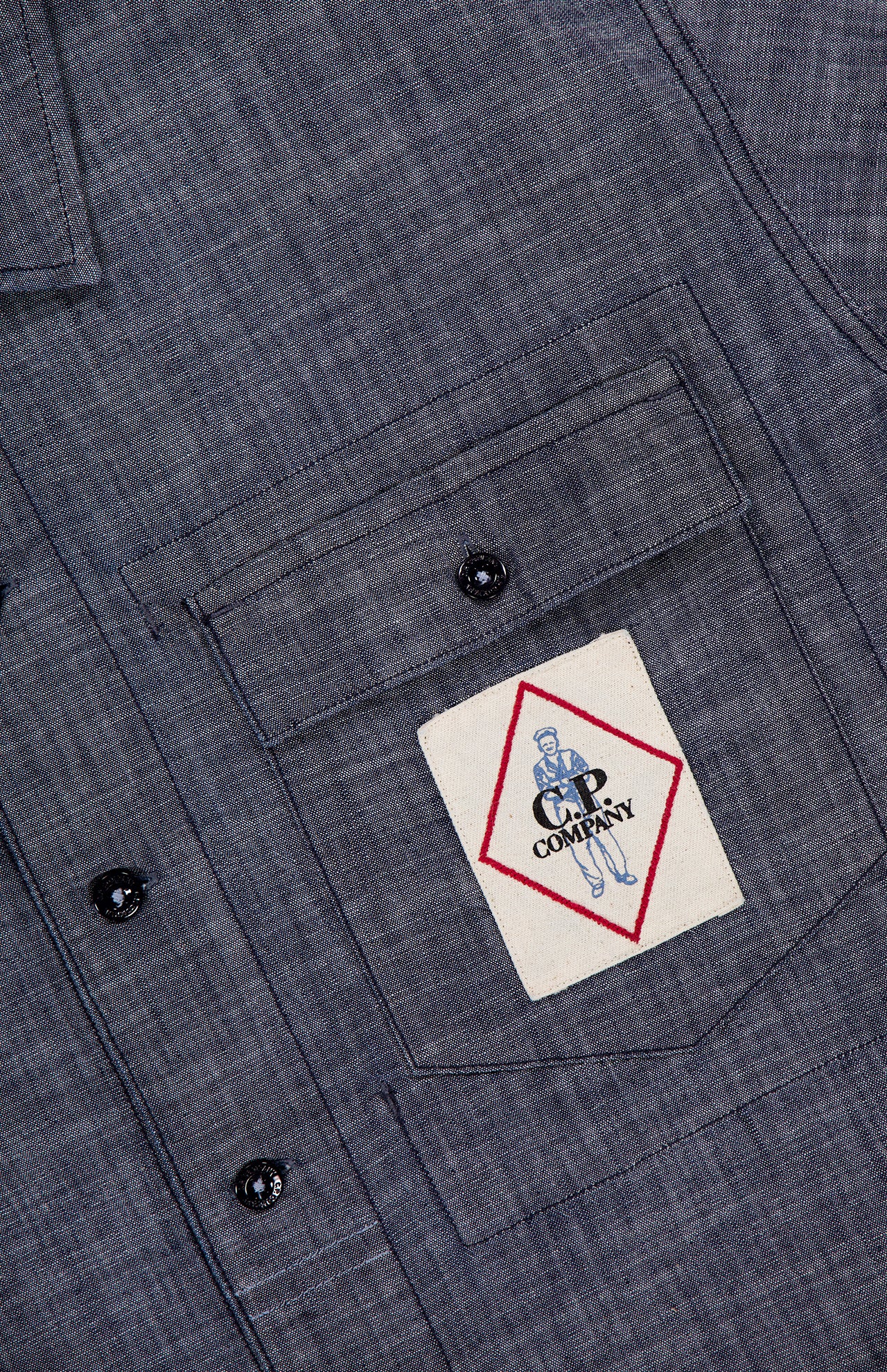 Chambray Logo-Pocket Short Sleeve Shirt (14622008115563)