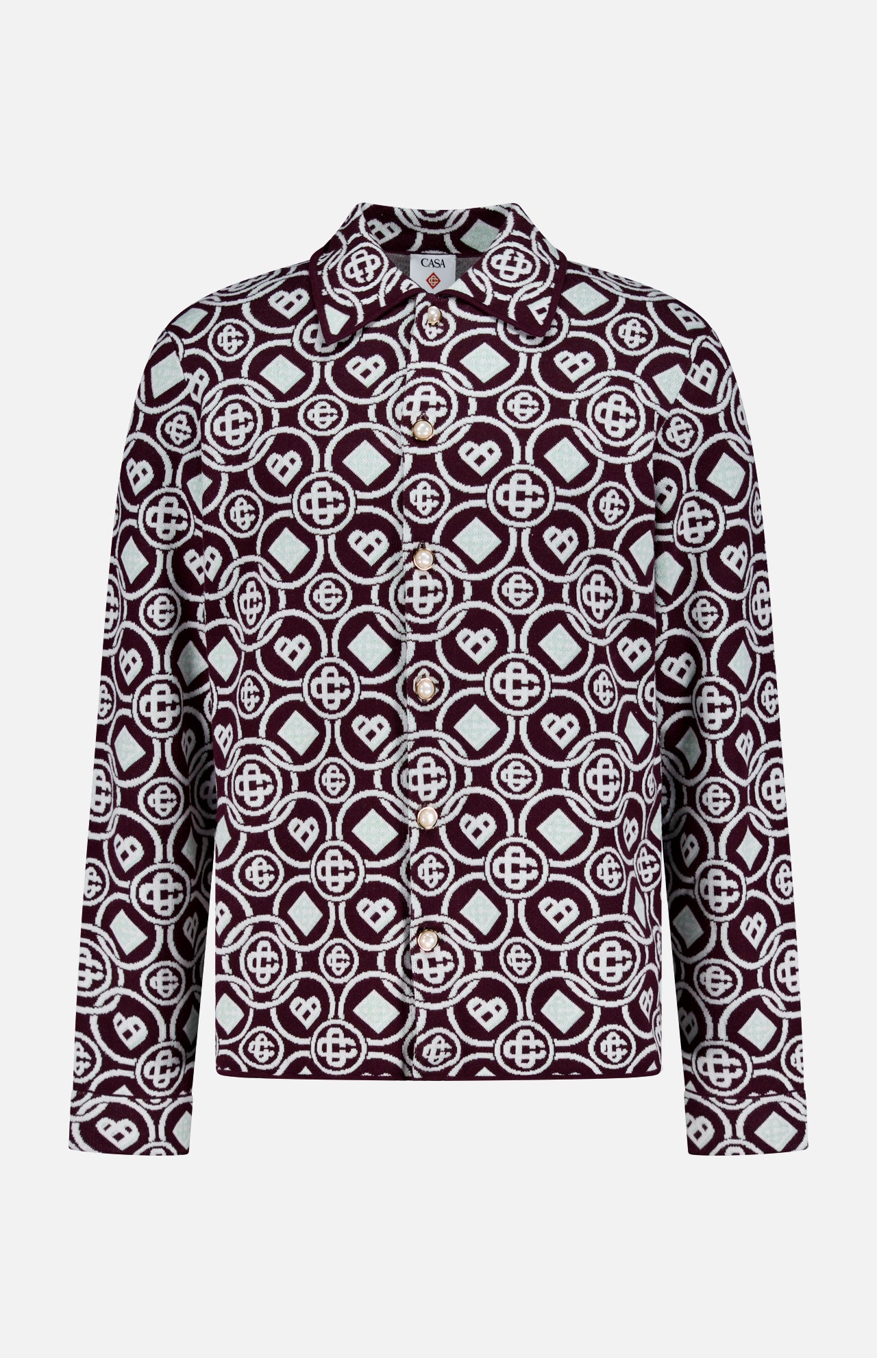 Monogram Long Sleeve Pearl Button Shirt (14704574562667)
