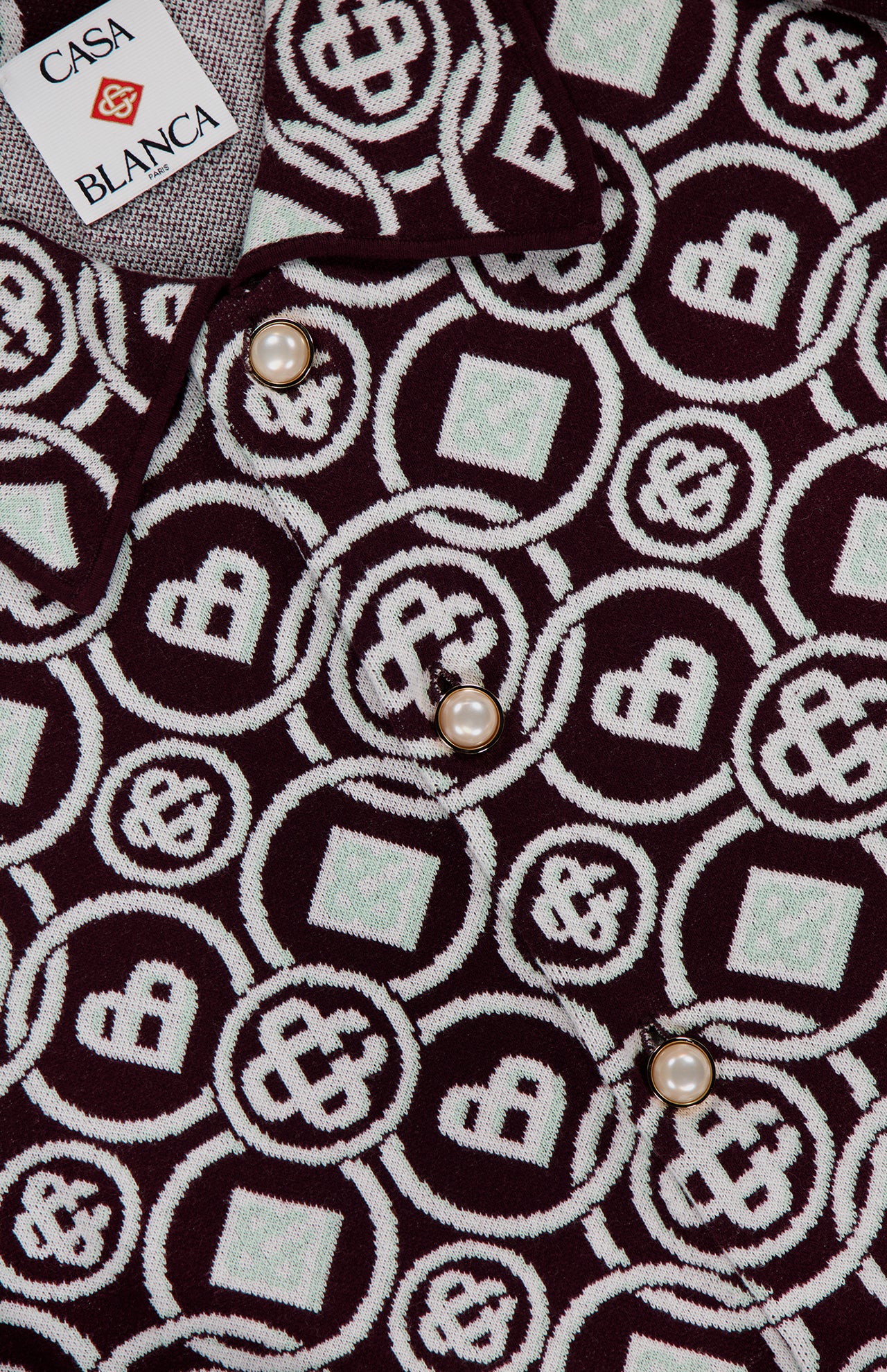 Monogram Long Sleeve Pearl Button Shirt (14704574562667)