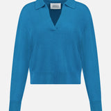Cashmere Open Collar Polo Top