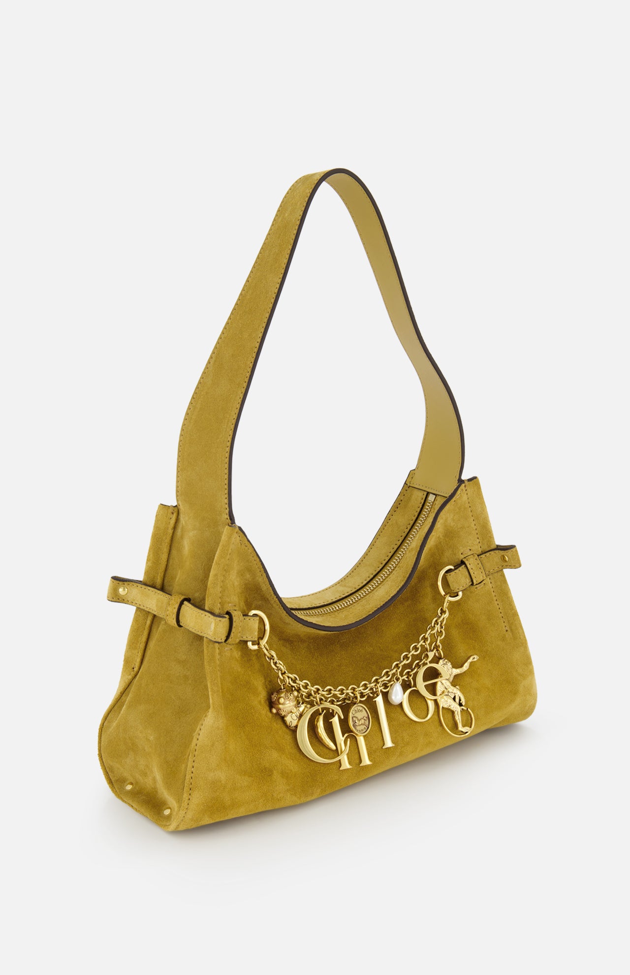Chloé Charms Suede Shoulder Bag (14685927473515)