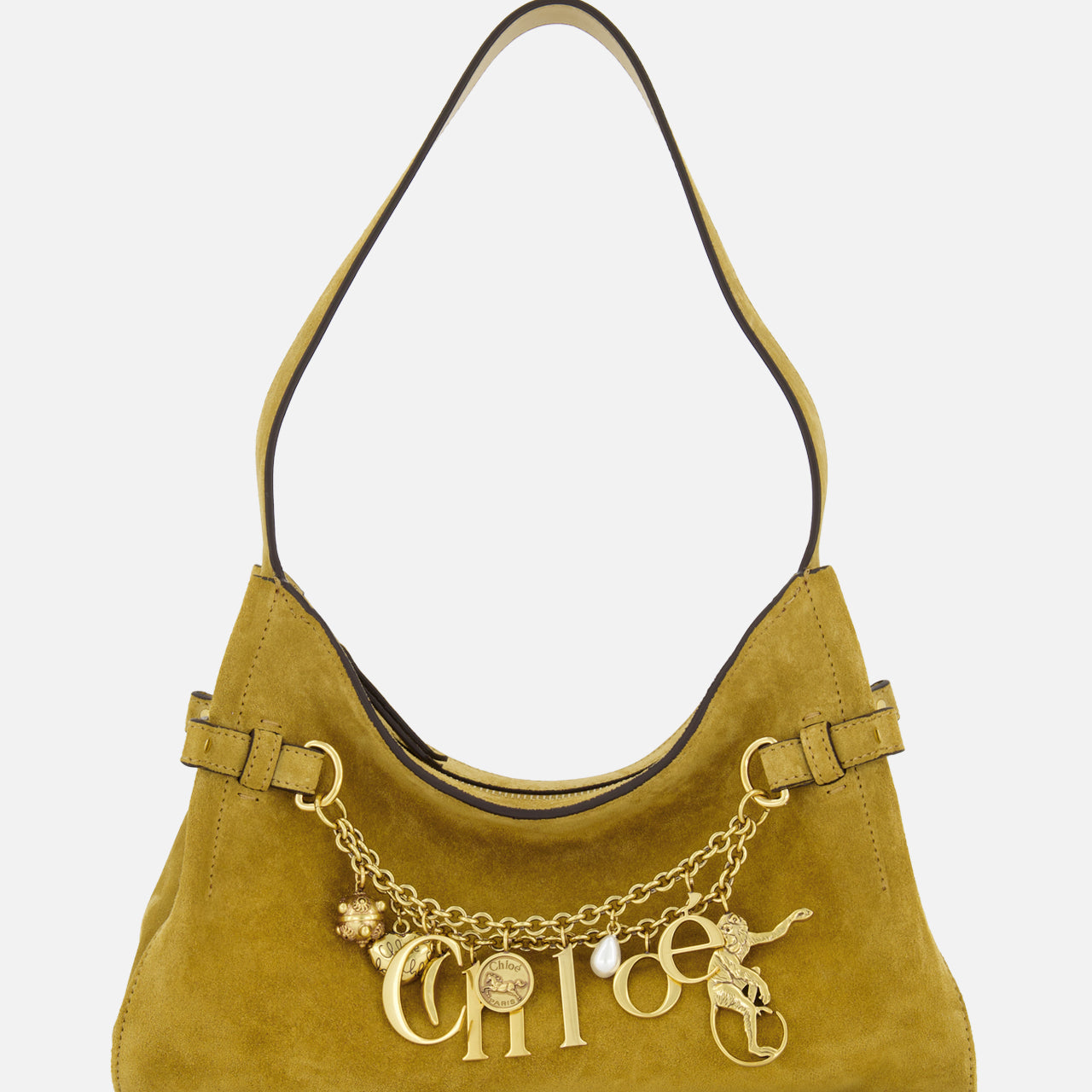 Chloé Charms Suede Shoulder Bag (14685927473515)