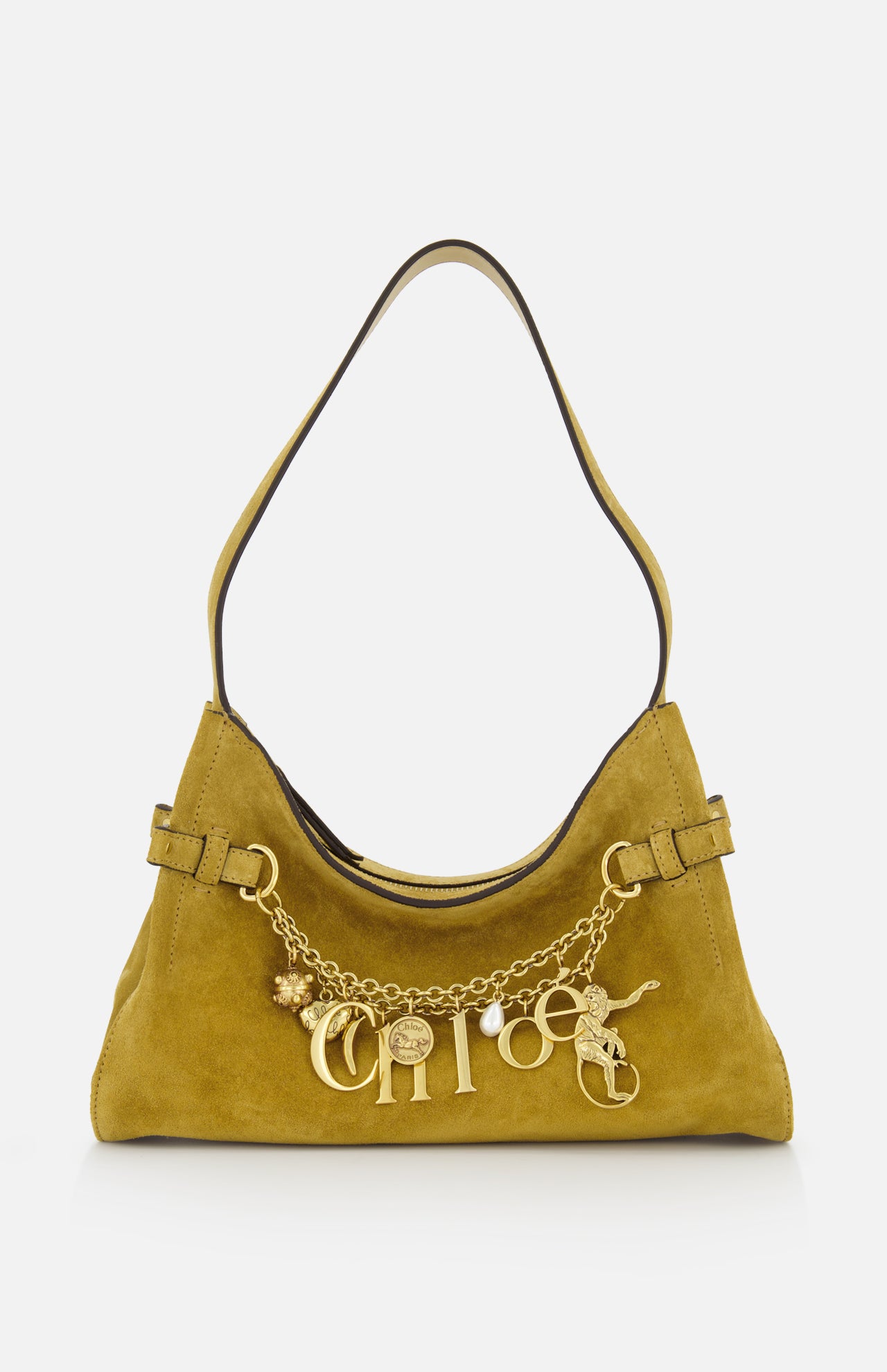Chloé Charms Suede Shoulder Bag (14685927473515)