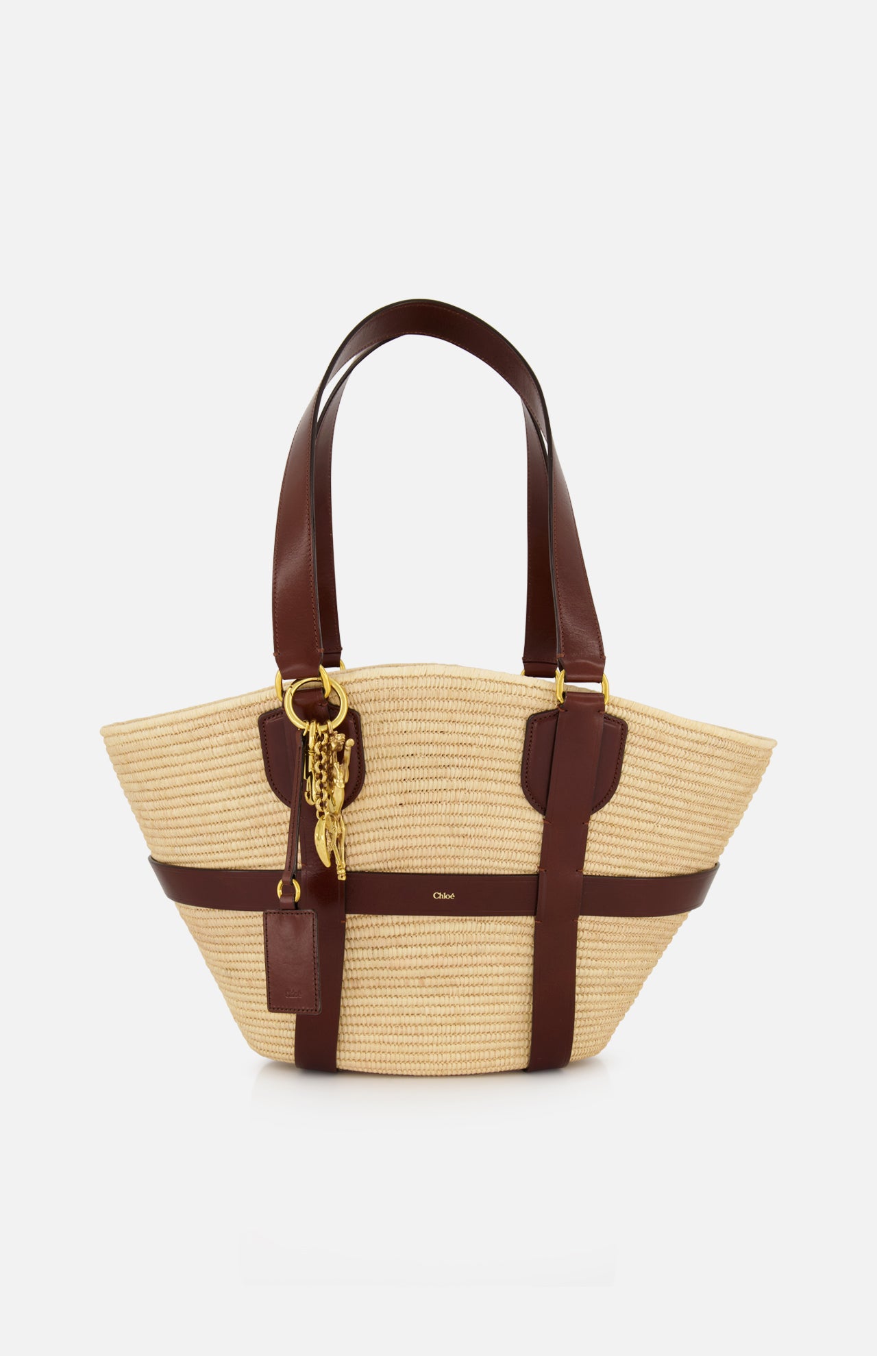 Large Basket Bag with Charms