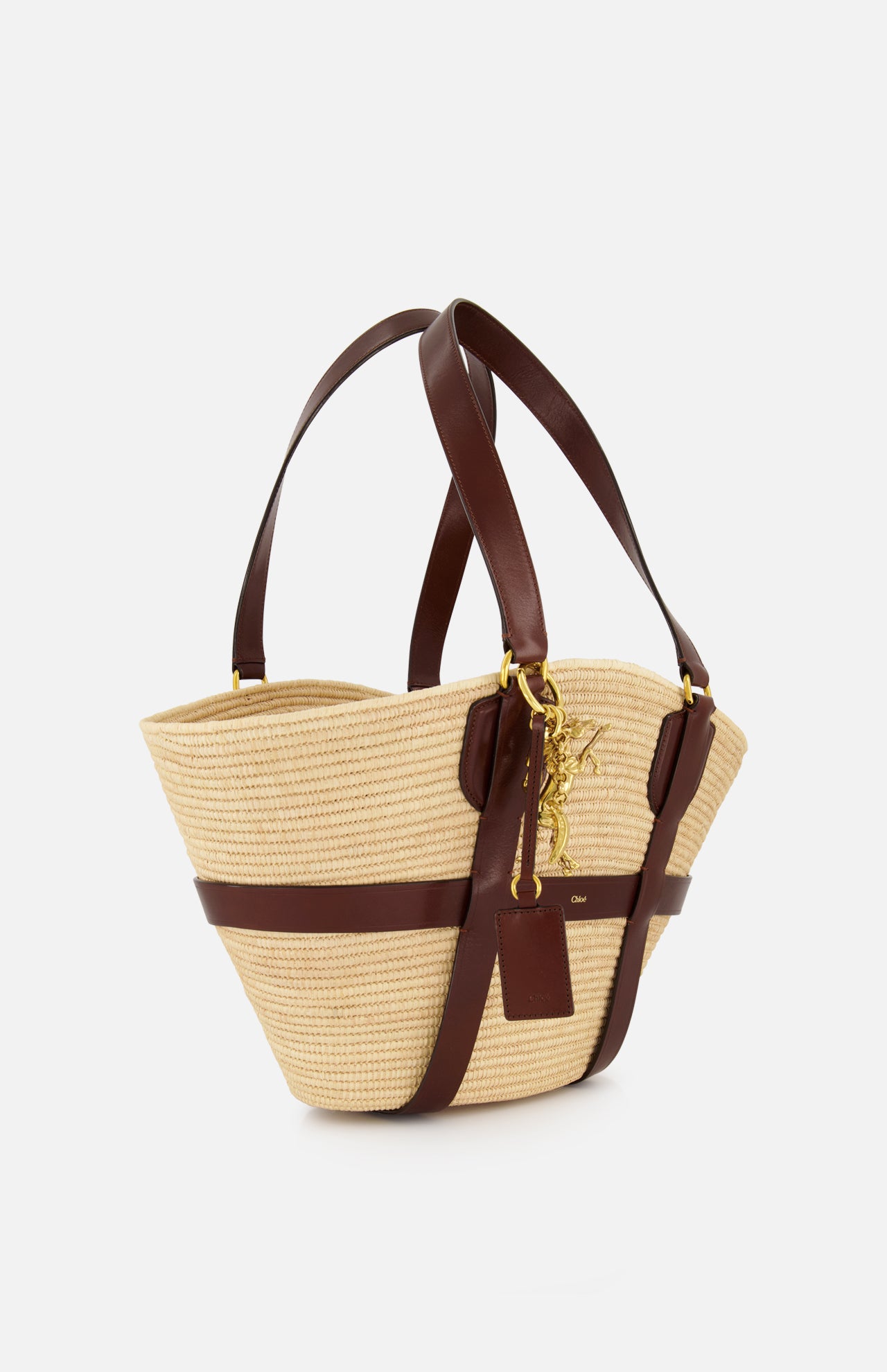 Large Basket Bag with Charms