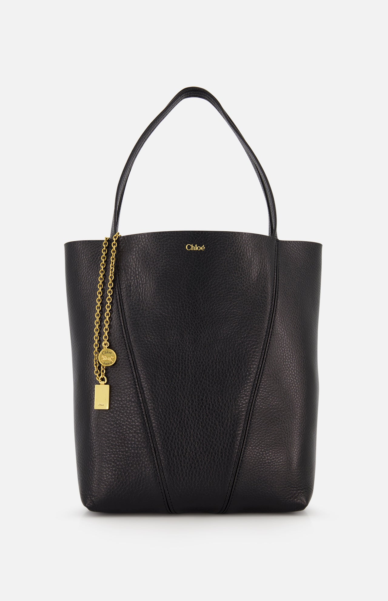 Medium Spin Leather Tote Bag