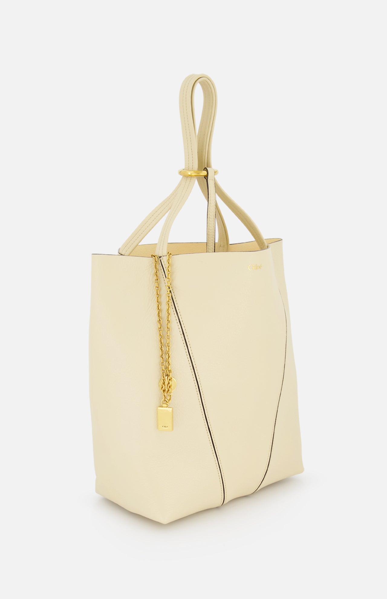 Medium Spin Leather Tote Bag
